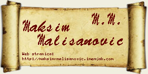 Maksim Mališanović vizit kartica